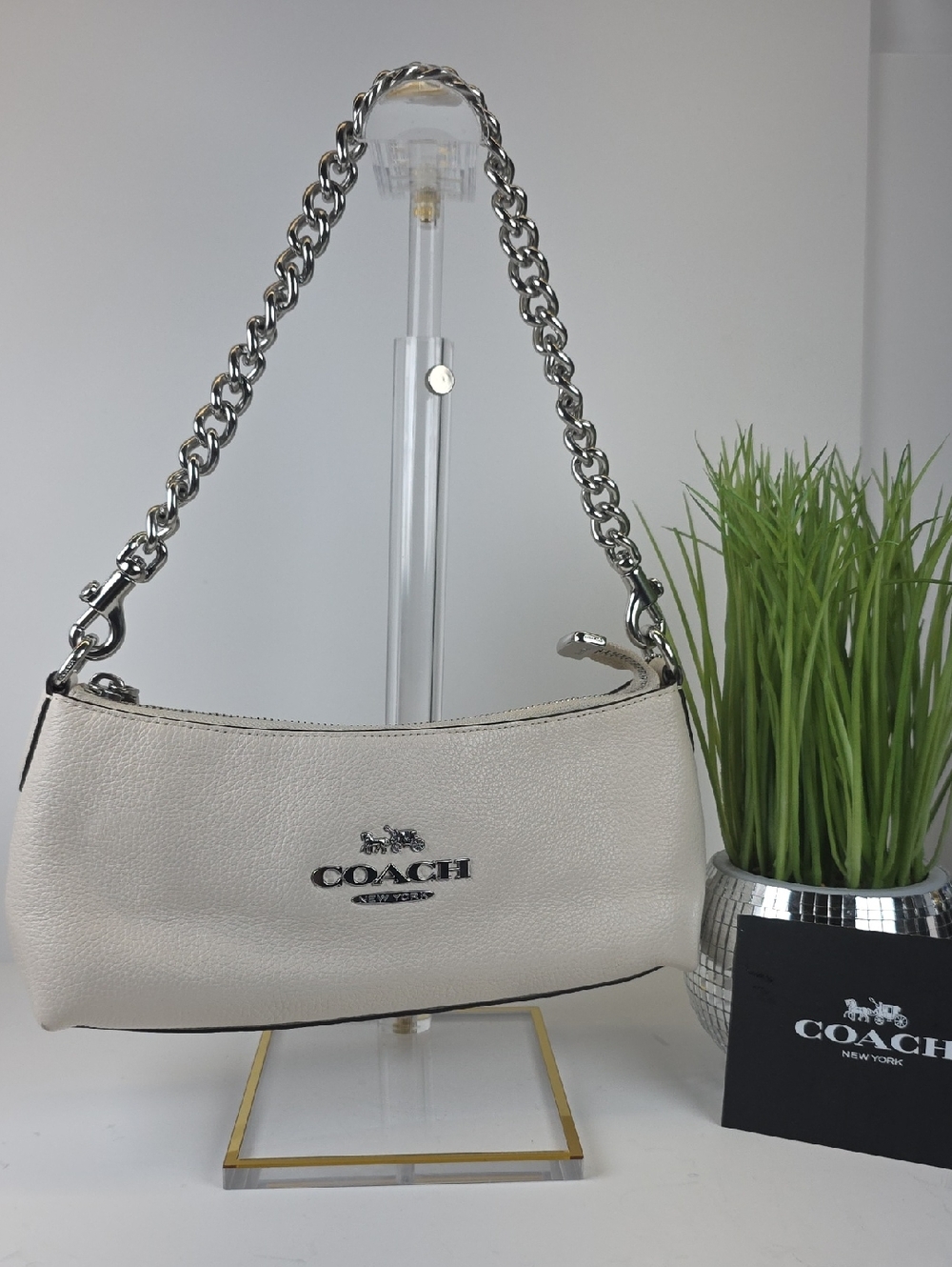 Coach Charlotte Hobo White Ivory Shoulder Hand Bag - Picture 3 of 13